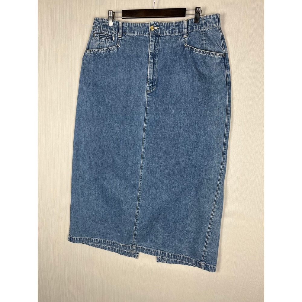 Eddie‎ Bauer Denim Skirt Womens 18 Straight High Waisted Vintage 90s 36x37